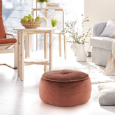 Taburet, ţesătură maro, KEREM