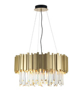 Candelabru Baladona, structura de aluminiu auriu si cristale