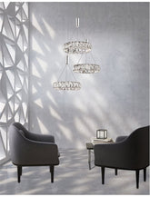 Lustra din aluminiu acrilic si cristal Corona