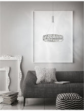 Lustra din aluminiu cromat si cristale Corona