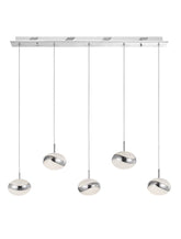 Lustra din alumniu cromat acrilic si cristal de nisip Delano