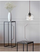 Pendul maro din metal, sticla si fir textil DEVON