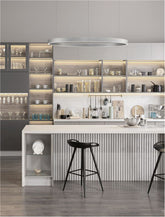 Lustra din aluminiu suflat cu argint si acril ELOWEN