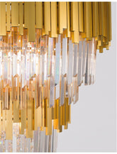 Lustra metalica aurie cu cristale GRANE