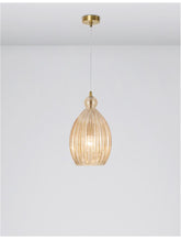 Lustra din metal de culoara alamei si sticla de culoarea champagniei LINGUA