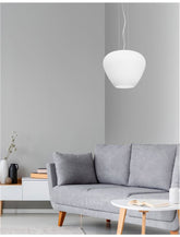 Lustra din aluminiu cromat si sticla opaca alba Nala