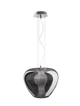 Lustra din sticla fume si aluminiu cromat Nala