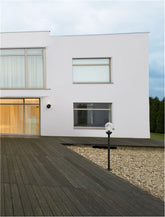 Corp iluminat exterior gri inchis din aluminiu si sticla OMIKA