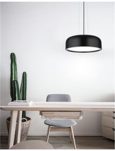 Lustra metalica si acril neagra mat la exterior si alba mat la interior cu fir textil Perleto