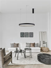 Lustra din aluminiu si silicon negru nisipiu periat PERRINE