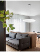 Lustra din sticla opal cu baza de aluminiu cromat Pressione