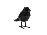 Statue bird large polyresin flocked black