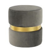 Taburet, catifea Velvet gri maroniu/vopsea aurie, VIZEL