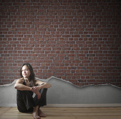 Tapet BACK WELL-WORN BRICK WALL, RED