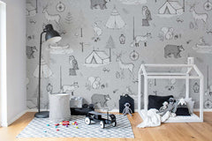 Tapet CAMPING TRIP, GREY