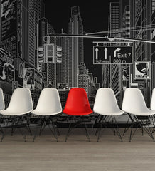 Tapet CARTOON CITY, BLACK