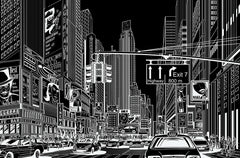 Tapet CARTOON CITY, BLACK