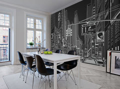Tapet CARTOON CITY, BLACK