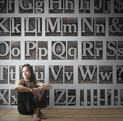 Tapet LETTERPRESS, METAL