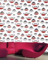 Tapet MINDTHEGAP – MOUSTACHE AND LIPS