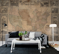 Tapet PICTORIAL MAP OF THE U.S.