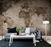 Tapet WORLD MAP, BROWN