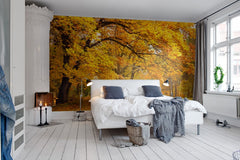 Tapet YELLOW LEAFY TREES