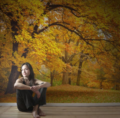 Tapet YELLOW LEAFY TREES