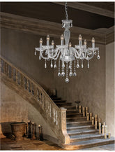 Candelabru cristal Venezia Nova Luce, 8xE14, crom