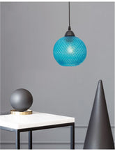 Pendul din metal si sticla albastra VIENTI