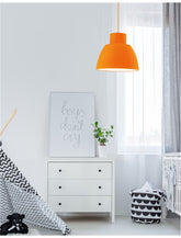 Lustra portocalie din silicon si fir din material textil Vince