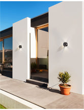 Aplica perete exterior din aluminiu negru nisipiu si sticla ZARI