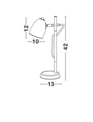 Lampa de birou din metal negru si lemn natural Alina
