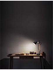 Lampa de birou din metal negru si lemn natural Alina