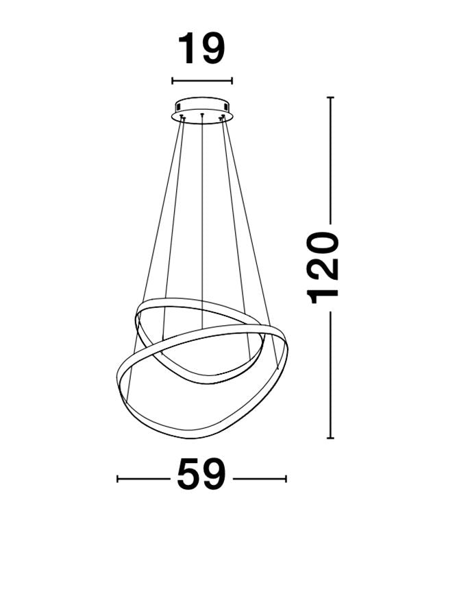 Lustra LED ARIES, aluminiu negru