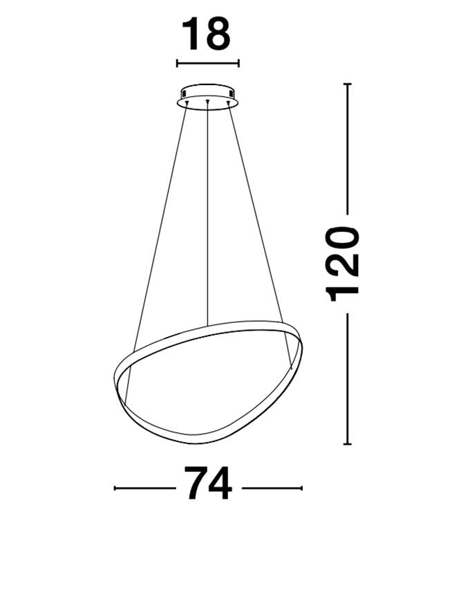 Lustra LED ARIES, aluminiu negru