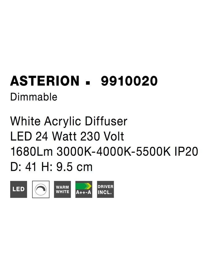 Plafoniera alba LED ASTERION
