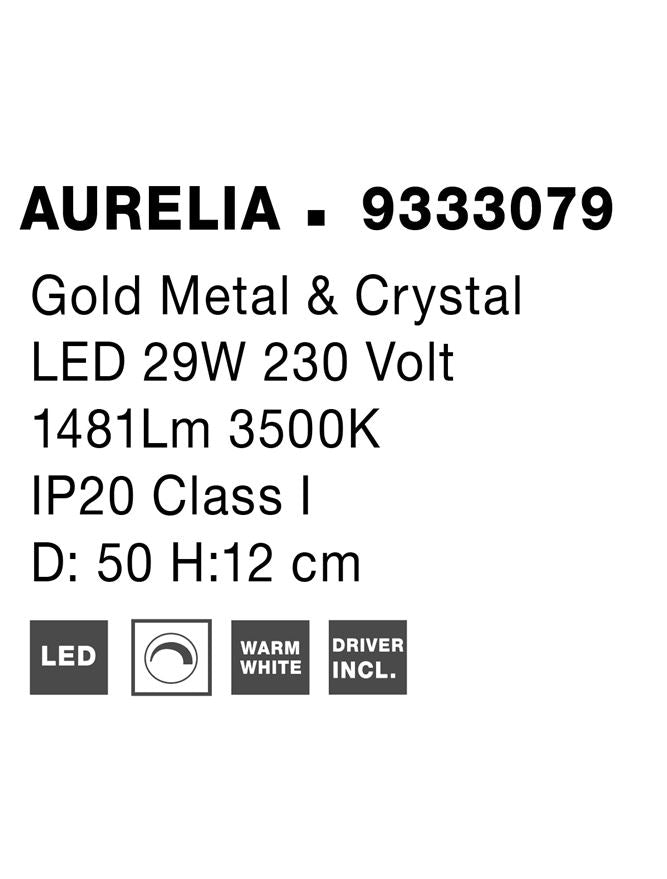 Plafoniera aurie AURELIA, metal si cristal