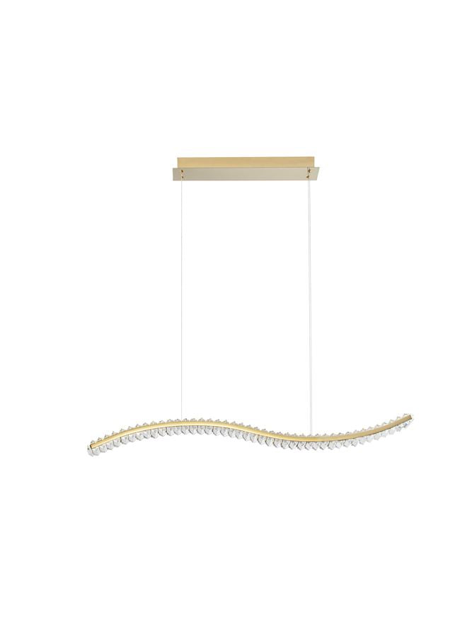 Lustra lineara metalica auriu cu cristale AURELIA