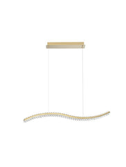 Lustra lineara metalica auriu cu cristale AURELIA