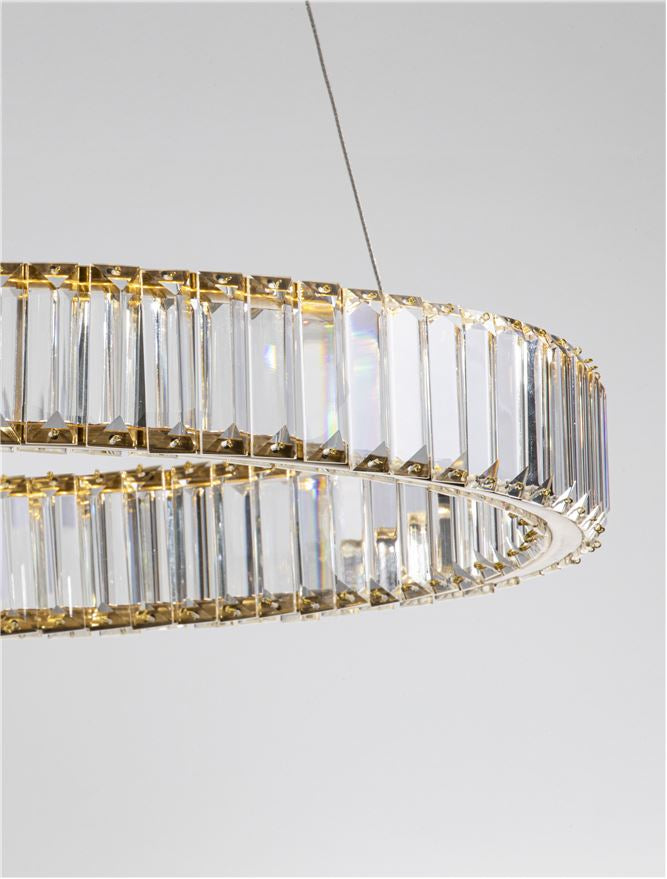 Lustra metalica aurie si cristal AURELIA
