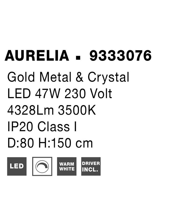 Plafoniera aurie AURELIA, metal si cristal