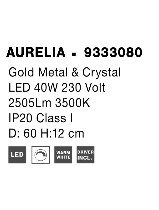 Plafoniera aurie AURELIA, metal si cristal