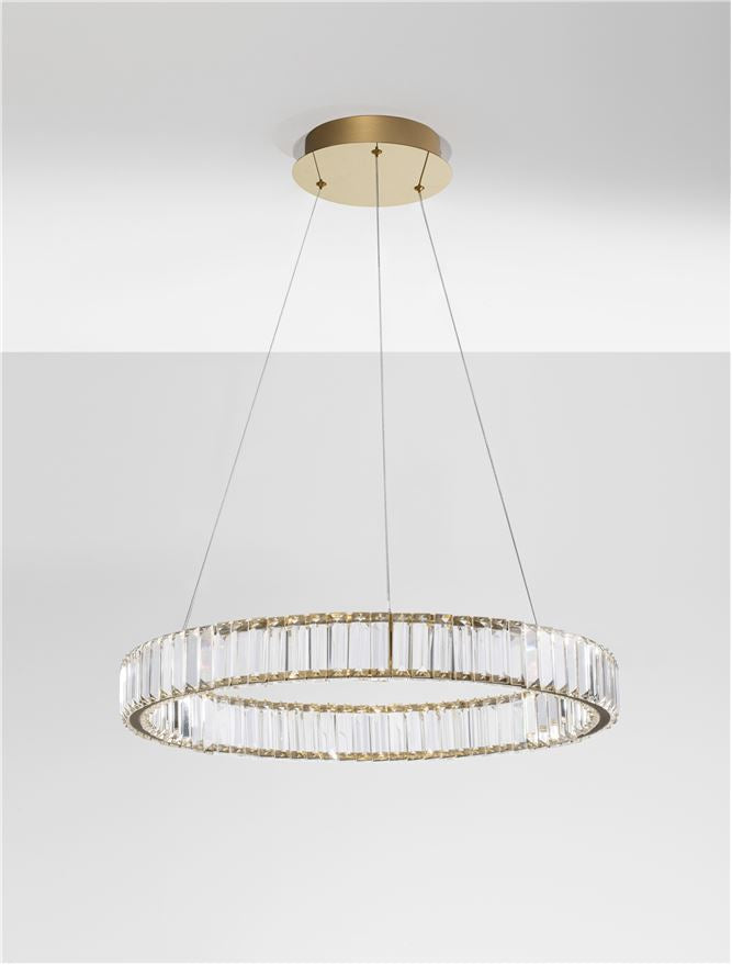 Lustra metalica aurie si cristal AURELIA