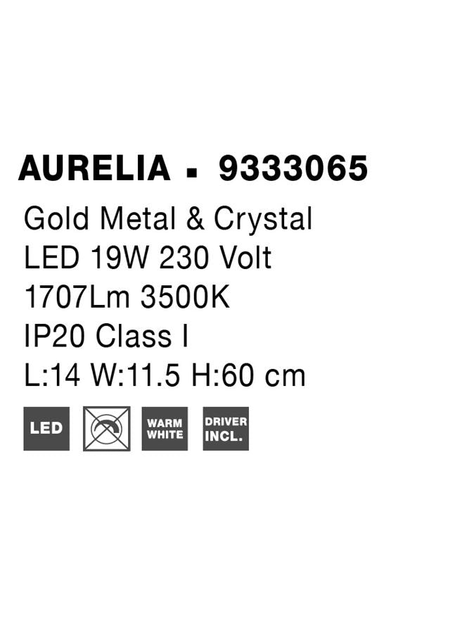 Plafoniera aurie AURELIA, metal si cristal