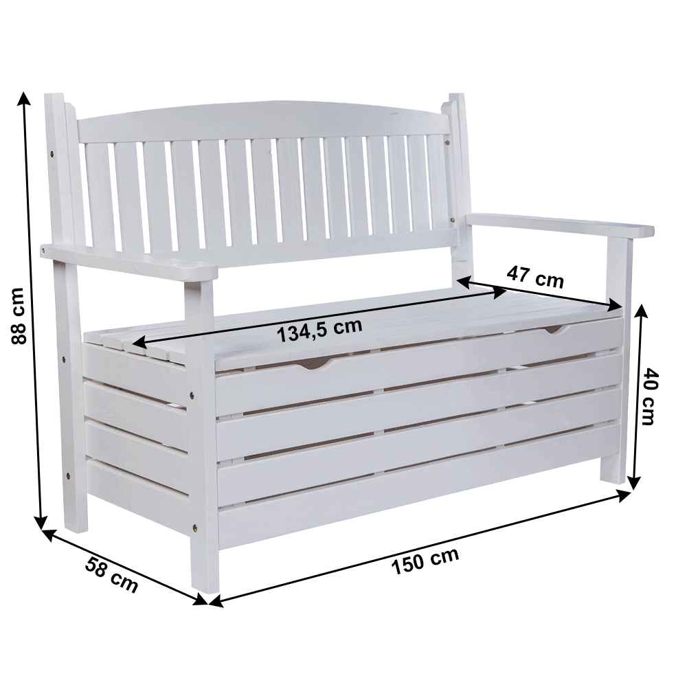 Bancă de grădină, alb, 150cm, AMULA