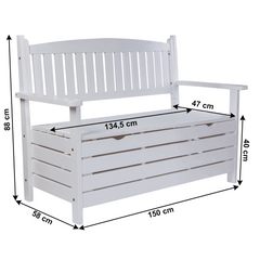 Bancă de grădină, alb, 150cm, AMULA
