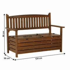 Bancă de grădină, maro, 123,5 cm, DILKA