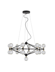 Lustra BELINDA, structura de aluminiu negru si acrilic