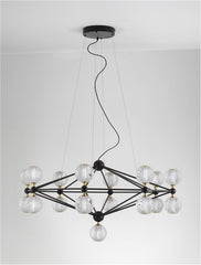 Lustra BELINDA, structura de aluminiu negru si acrilic